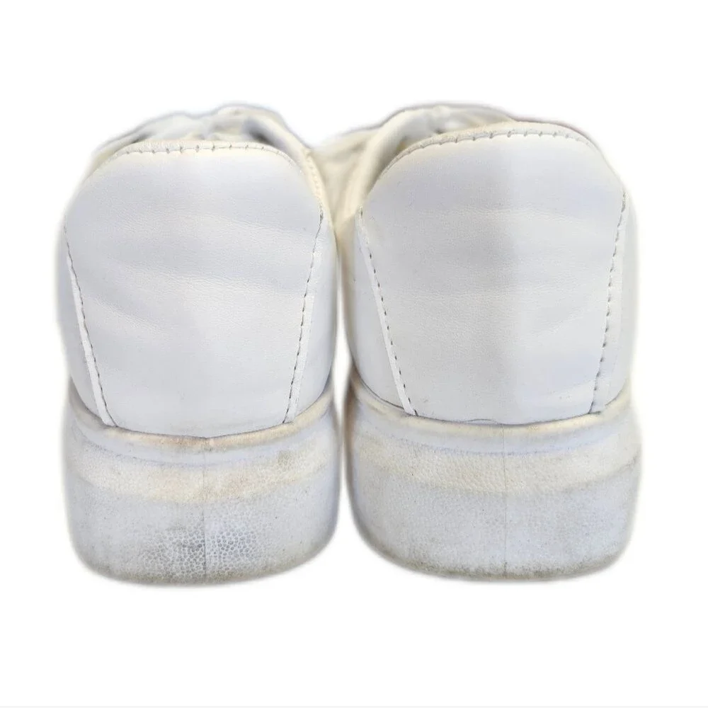 C&C California white vegan faux leather lace-up sneakers, 8.5